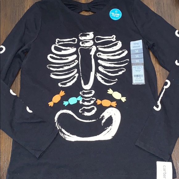 🎃New Carter’s Halloween Glow-In-The-Dark Skeleton Tee - Picture 3 of 7